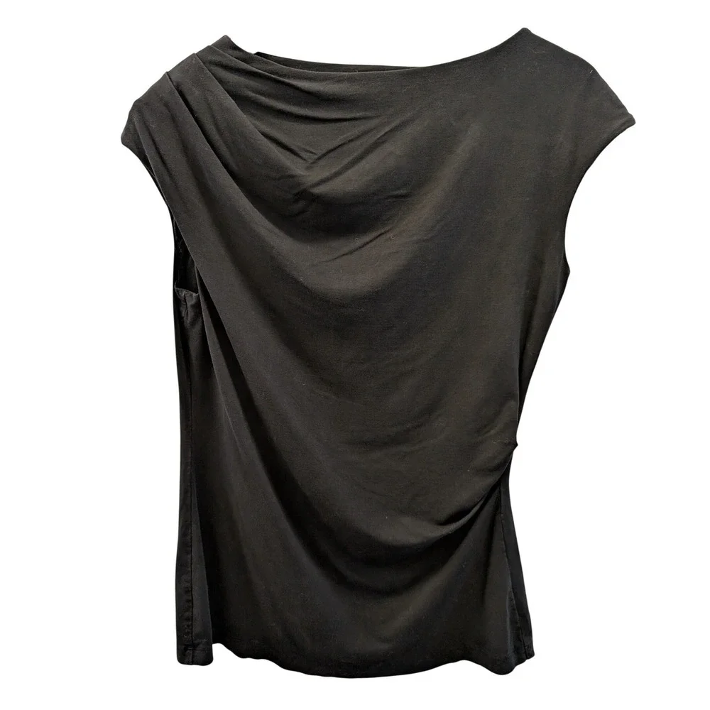 MM.LaFleur Asymmetrical Draped Sleeveless Top Cap Sleeve S Workwear Minimalist